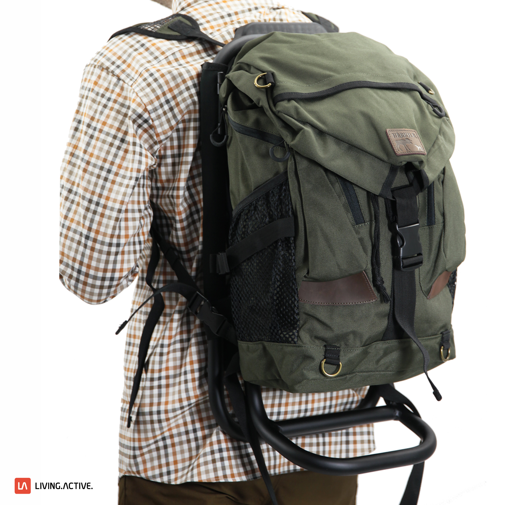 Jagdrucksack Trekking Wanderrucksack Segeltuch grün 55x65cm inkl Schweißeinlage